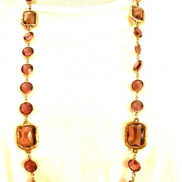 CHANEL Vintage 1981 Chiclet Amethyst Sautoir-Style Necklace - Picture 3 of 14